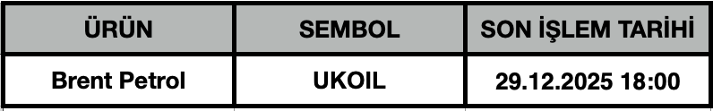 CFD Vade Sonu: UKOIL Vade Bitimi | 24.12.2025